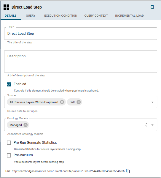 Directly Load a Data Source (Direct Load Step)