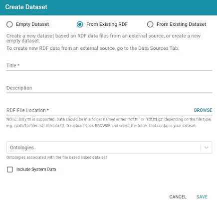 Adding an Empty Dataset for an Export Step