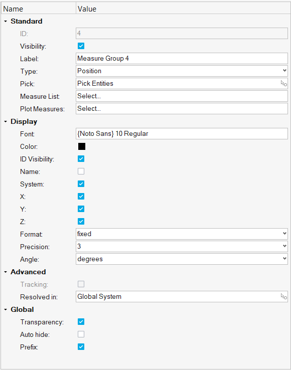 Measure Group Entity Editor Attributes