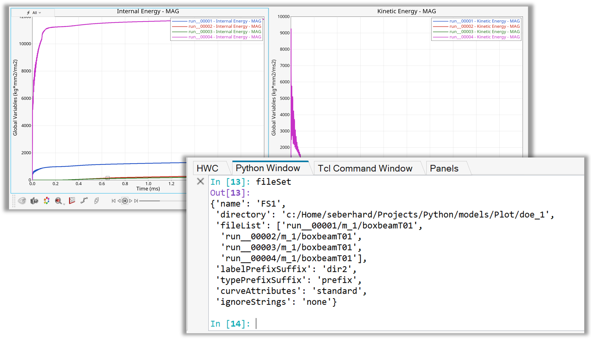 Multiple Curve Plotting — HyperMesh Python API 2026.0 documentation