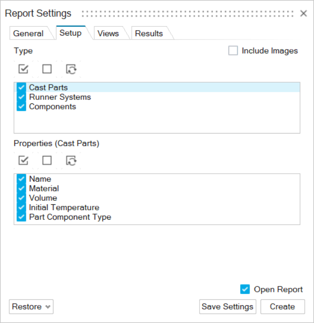 Customize the Report Settings and Create a Report