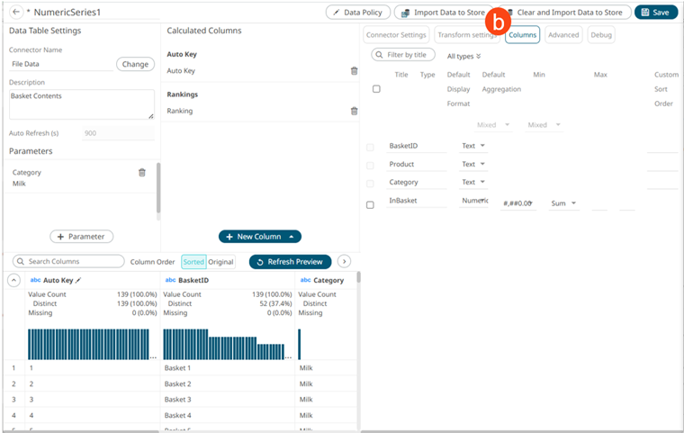 Working with Data Table Editor