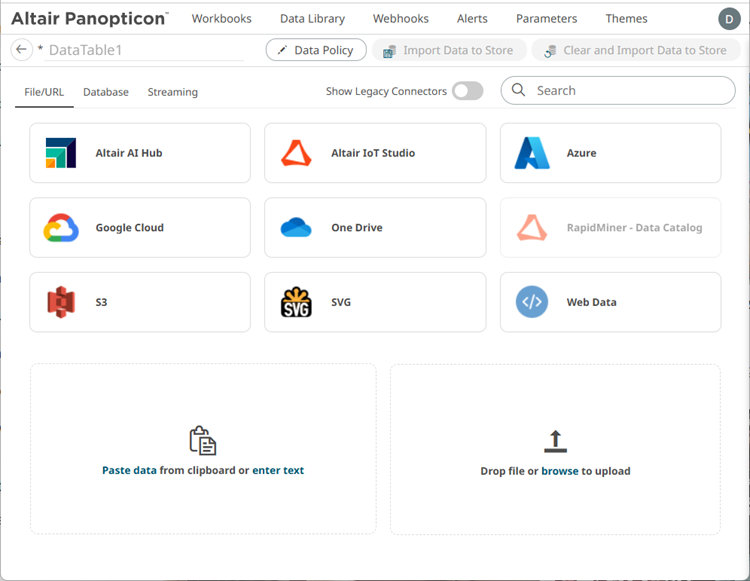 Adding a New Data Table in the Data Library