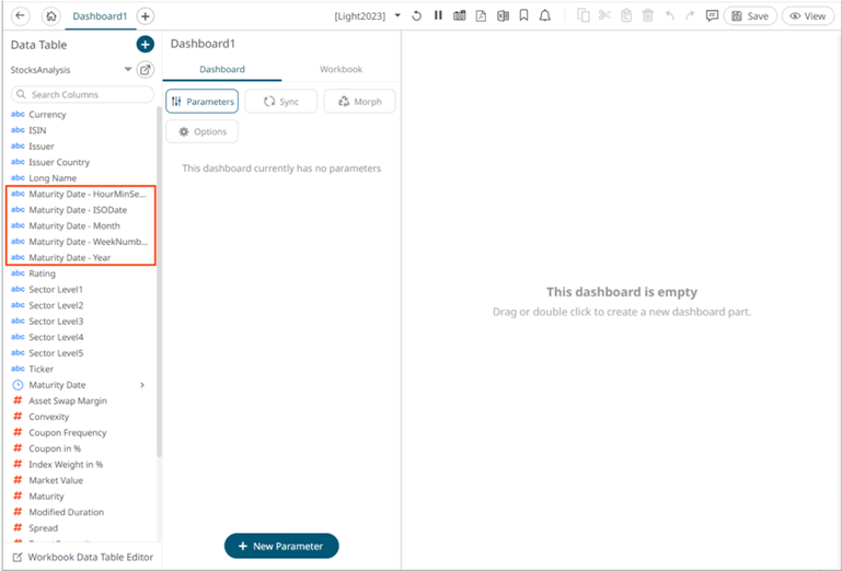 Adding Time Buckets in Data Table Editor