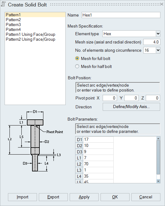 Create Solid Bolt