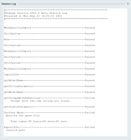 Session Log